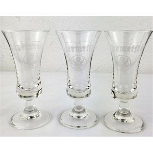 3 Jagermeister Jager Footed Stemmed Shot Glasses Cordial 2cl leerdam